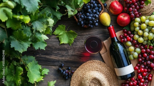 A vibrant spread of fresh fruits and beverages on a textured tablecloth durin...