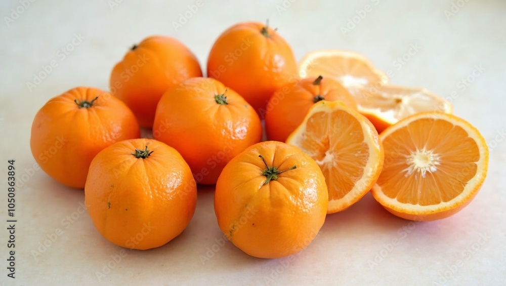 Fresh clementines some peeled on light background Fresh clementines some peeled on light background