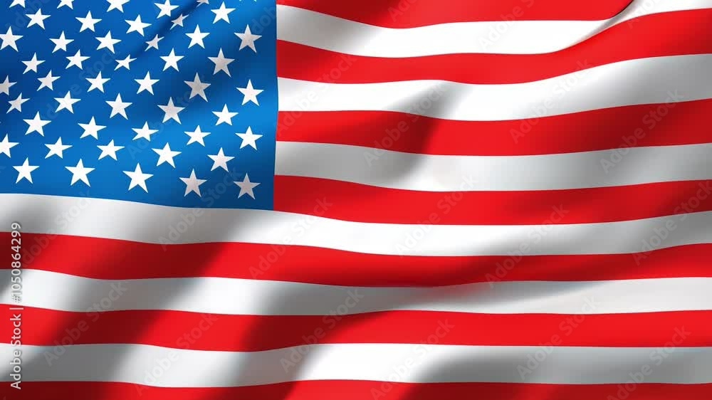 Wavy flag of USA blowing in the wind, full frame flying American flag Wavy flag of USA blowing in the wind, full frame flying American flag