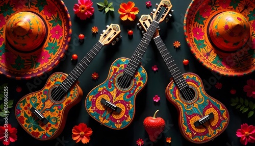 day of the dead, guitar,  Muertos photo