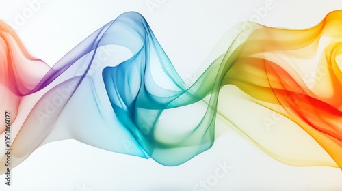 A serene scene of various abstract patterns in different colors creating a unified, flowing design on a white background