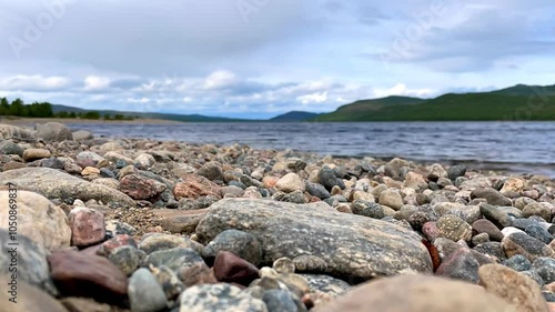Timelapse over lake in Lapland (very high north).