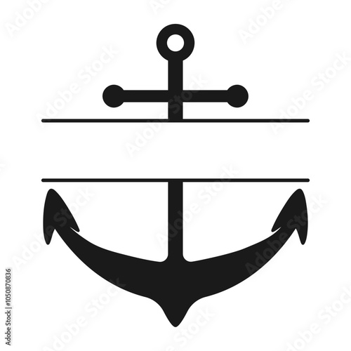 A classic ship anchor monogram with copy space for a name or initials vector