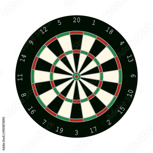 Classic dartboard with numbers for a game of darts vector