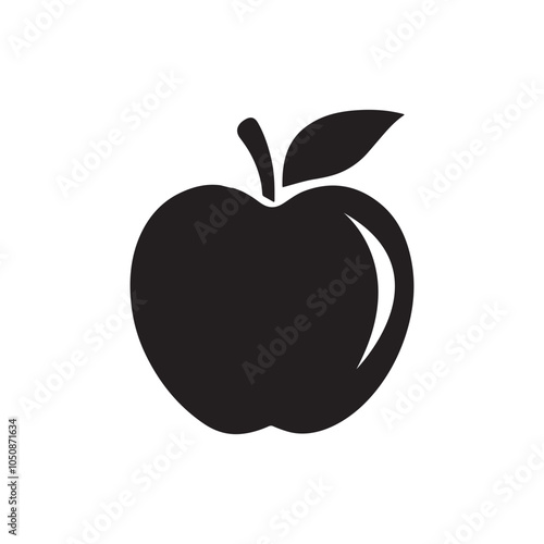 Apple silhouette icon, Apple black vector art illustration 3 photo