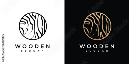 wood texture logo vector template.wood logo icon