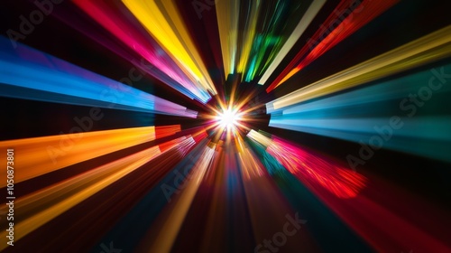 Wallpaper Mural A spectrum of light rays converging into a central point, symbolizing the clarity and unity achieved through diverse perspectives, photography style Torontodigital.ca