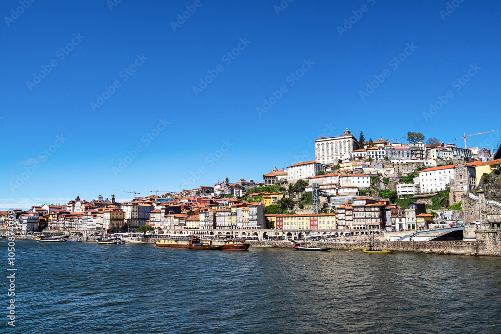 Fototapeta premium Picturesque, colorful view at old town of Porto in Portugal