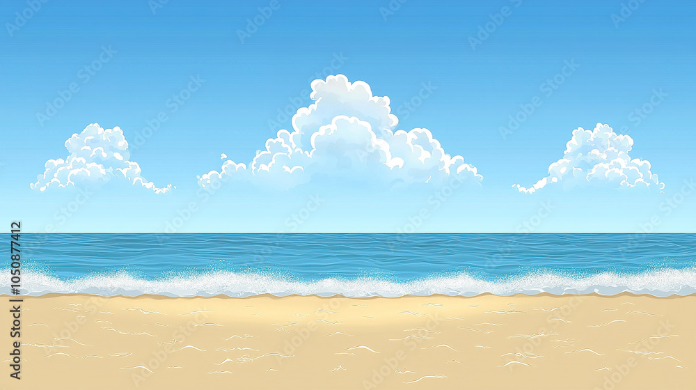 Fototapeta premium Tropical beach with golden sand and blue sky