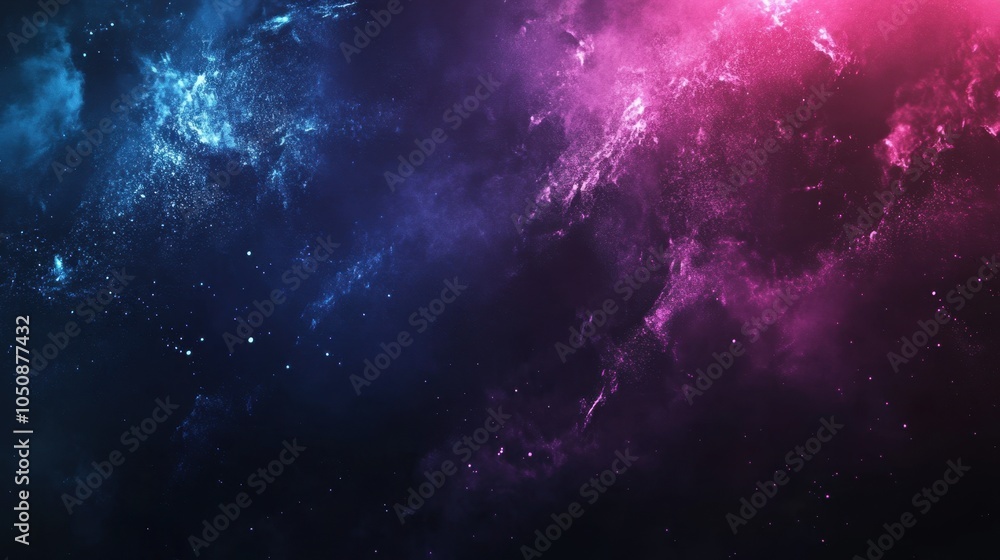 Fototapeta premium Abstract space nebula with pink and blue hues in a cosmic landscape