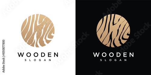 wood texture logo vector template.wood logo icon