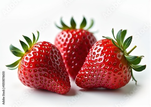 Strawberries on a white background. Shallow dof.