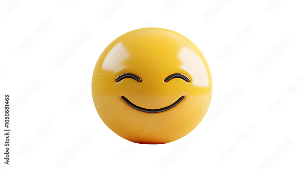 Fototapeta premium A 3D realistic relieved emoji isolated on white background