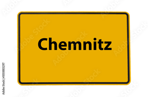 Chemnitz Ortsschild freigestellt photo