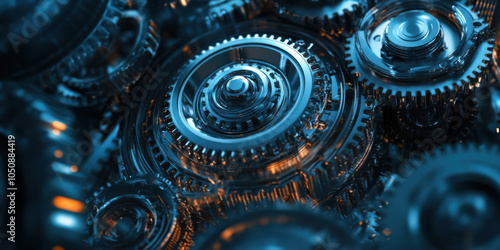 Intricate Close-Up of Gears: A mesmerizing Journey Through Modern Mechanical Technology