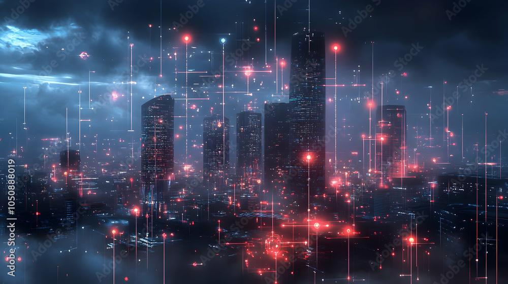 Obraz premium Machine learning concepts in a connected world -