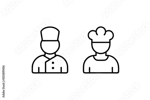 Set of Different professions avatars icons silhouette illustration.on white.