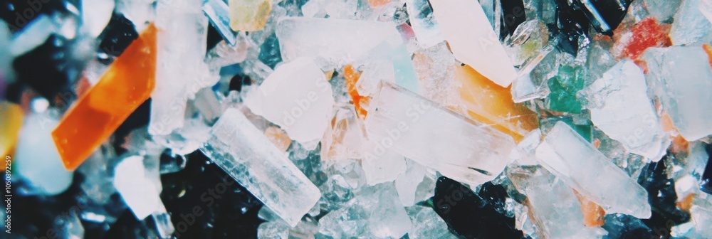 Fototapeta premium 自然と地質学の愛好家のための鮮やかな鉱物結晶のアレンジメント