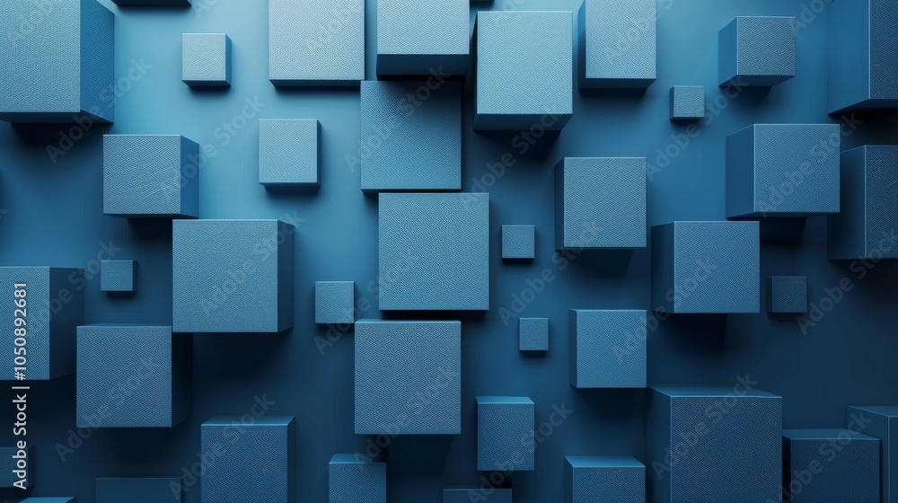 Abstract geometric squares on a gradient blue background, vector Abstract geometric squares on a gradient blue background, vector