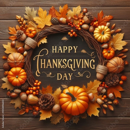 Happy Thanksgiving Day, celebration illustration background, social media post, thanksgiving greeting autumn concept