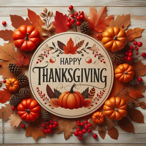 Happy Thanksgiving Day, celebration illustration background, social media post, thanksgiving greeting autumn concept
