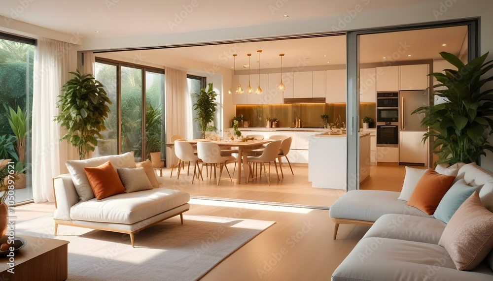 Fototapeta premium Photo interior modern design room 3d illustration