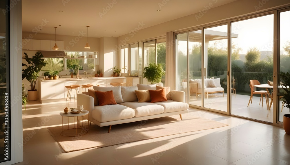 Fototapeta premium Photo interior modern design room 3d illustration