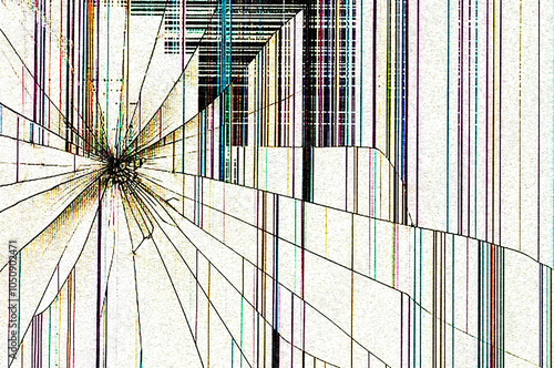 Canvas Print The rack of a broken monitor or TV is the texture of a television screen, backgr