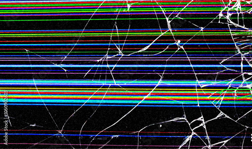 Obraz na płótnie The rack of a broken monitor or TV is the texture of a television screen, backgr