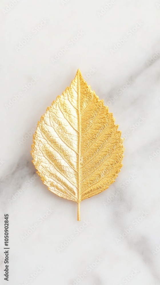 贅沢で自然をテーマにしたデザインのための大理石の背景に金色の葉 贅沢で自然をテーマにしたデザインのための大理石の背景に金色の葉