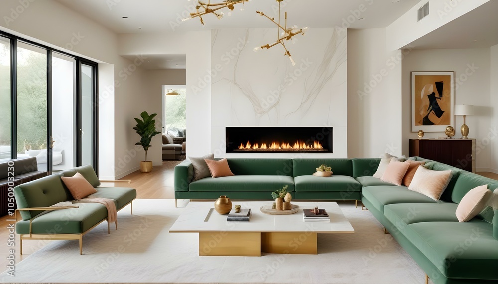 Fototapeta premium Photo interior modern design room 3d illustration