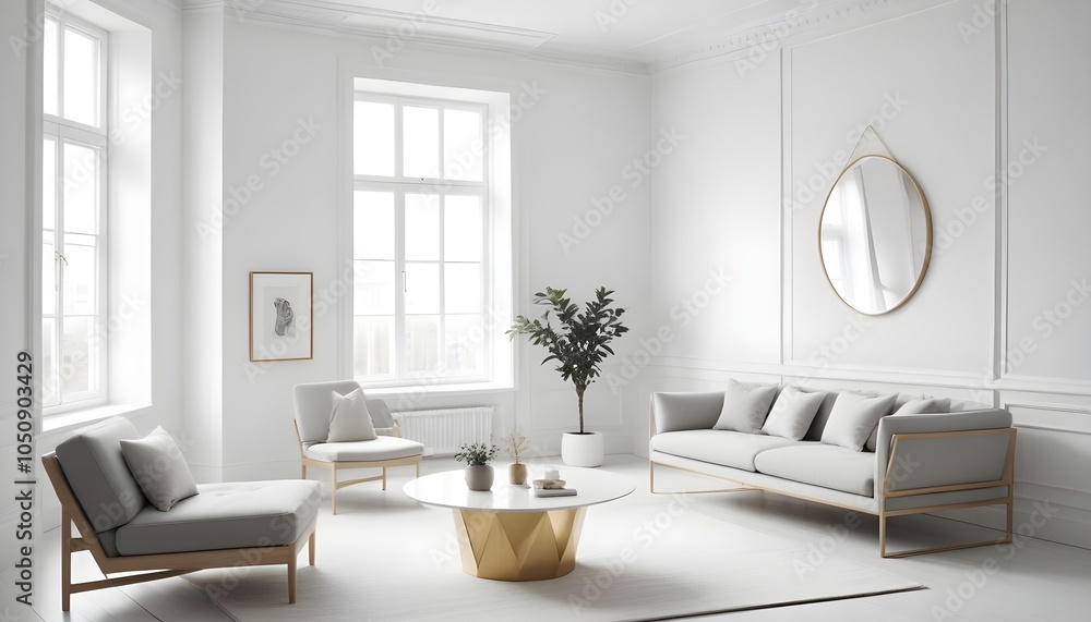 Fototapeta premium Photo interior modern design room 3d illustration