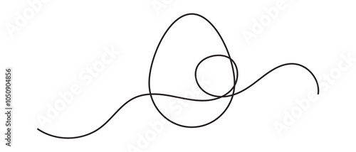 one line hand drawn continuous Easter egg line art icon vector.