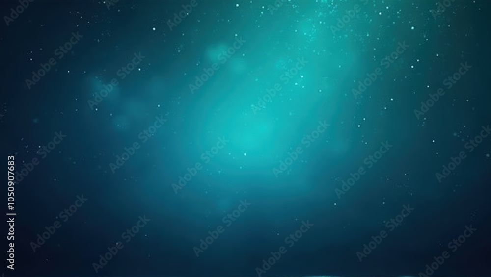 Obraz premium Abstract blue gradient background with bokeh lights, resembling night sky or deep sea ambiance. Generative, AI,