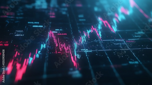 Wallpaper Mural Dynamic Financial Graph With Bright Colors Showing Market Changes Picture Torontodigital.ca