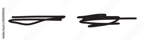 Hand drawn paint, pen, line brush sketch marker underline shape vector icon.
