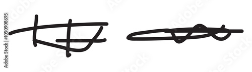 Hand drawn paint, pen, line brush sketch marker underline shape vector icon.