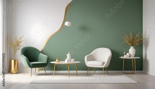 Photo interior modern design room 3d illustration