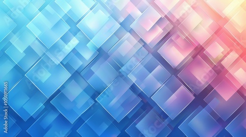 Abstract geometric squares on a gradient blue background, vector