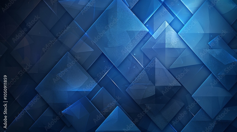 Obraz premium Abstract geometric squares on a gradient blue background, vector