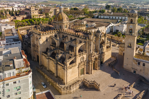 Obraz na płótnie Aerial view of Jerez de la Frontera town in Andalusia, Spain w salonie