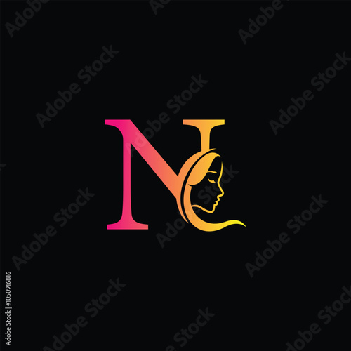 Letter N beauty logo design, N spa logo desigin template