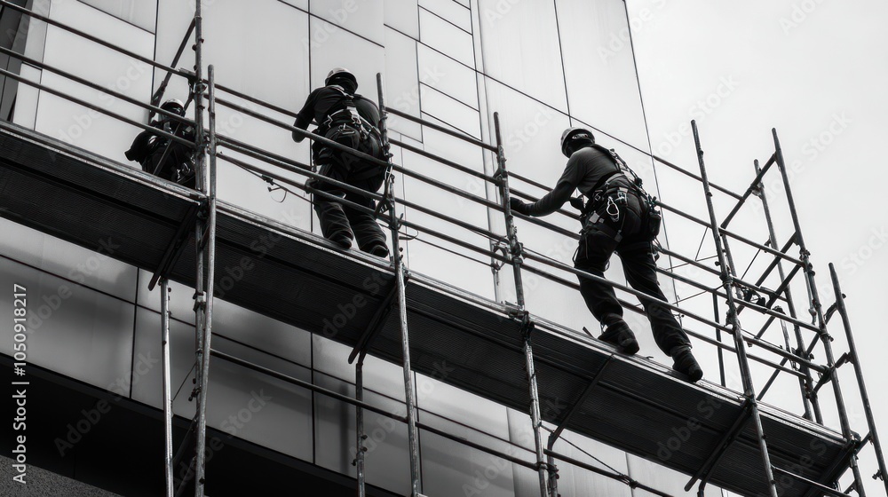 Construction Workers on Scaffolding Construction Workers on Scaffolding