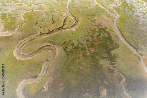 Aerial view of the Ria del Eo estuary in Northern Spain photo