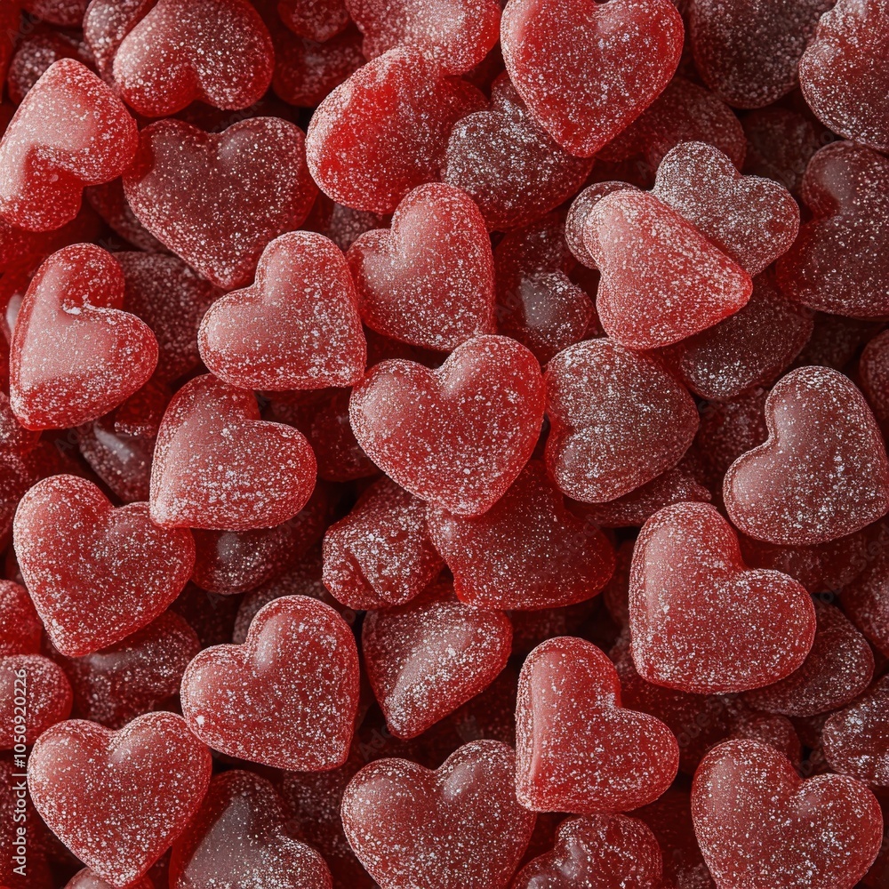 A collection of shiny red heart shapes scattered across a surface, perfect for romantic occasions A collection of shiny red heart shapes scattered across a surface, perfect for romantic occasions