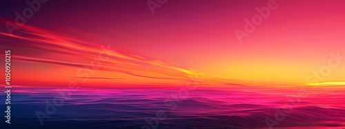 A breathtaking gradient of colors at sunset over tranquil waters, showcasing hues of pink, orange, and violet.