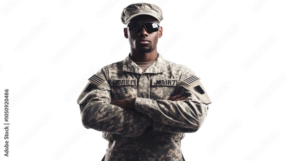 Fototapeta premium Portrait of a Soldier with Crossed Arms