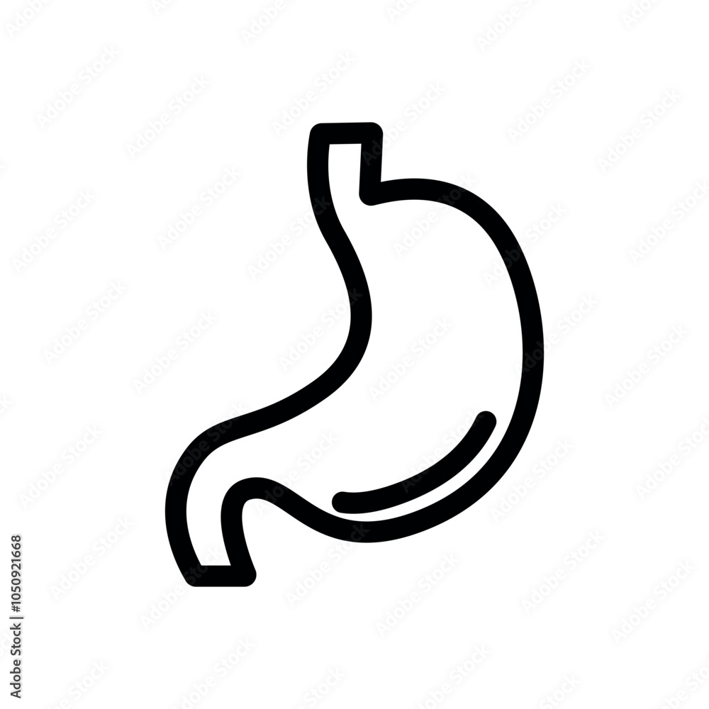 Fototapeta premium Stomach icon line vector design