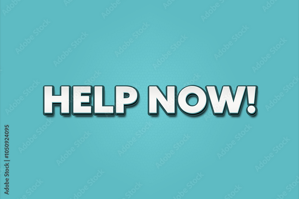 Obraz premium Help Now. A Illustration with white text isolated on light green background.