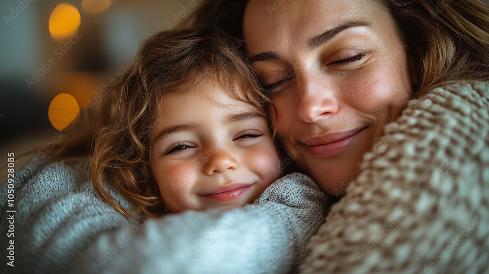 Mother and Daughter Embrace: A Tender Moment of Love and Care Mother and Daughter Embrace: A Tender Moment of Love and Care